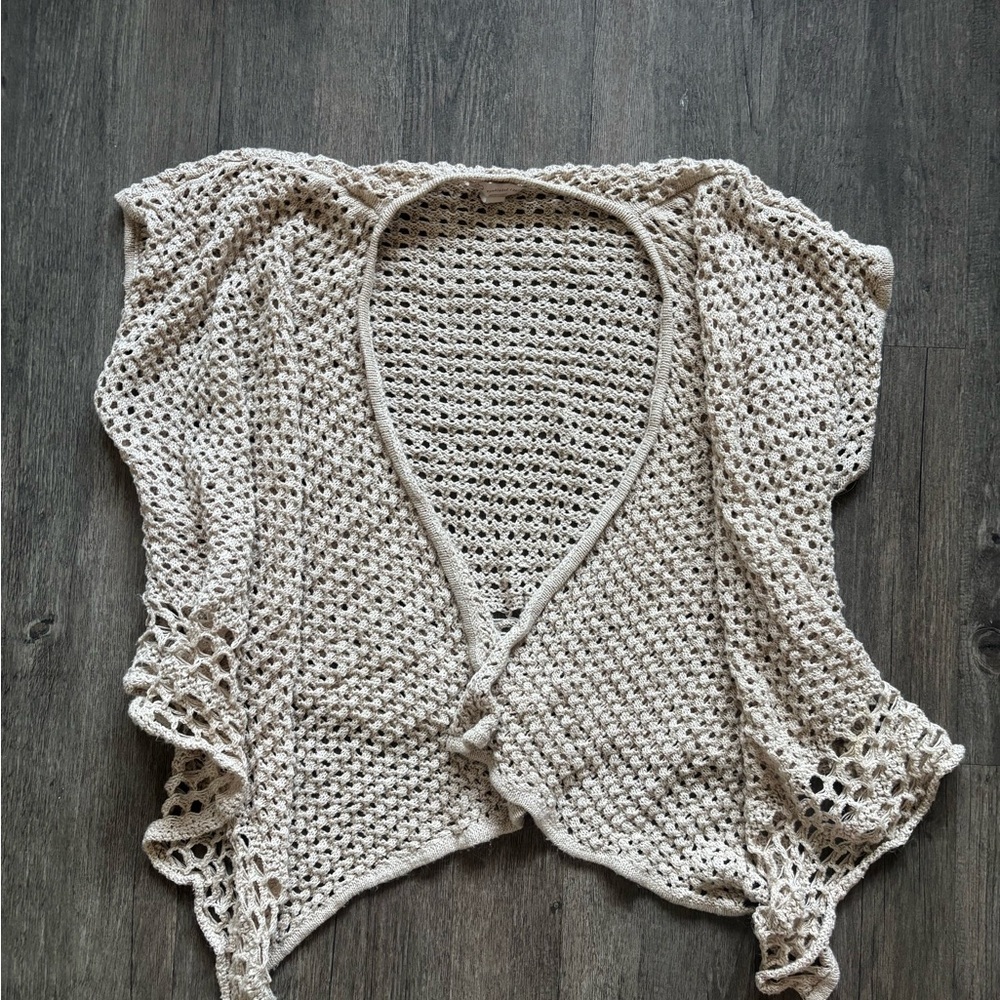 Elegant Cream Open-Knit Women's Poncho